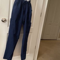Blue Cargo Pocket Scrub Pants Sz M