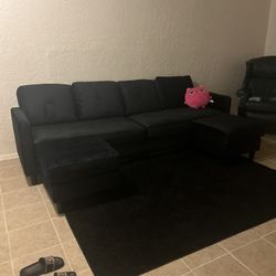 Black Sectional Re-Arangeable Couch
