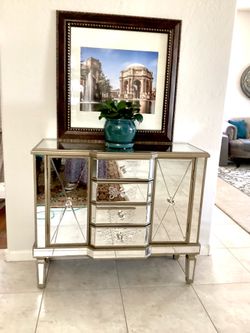 Beautiful unique mirrored chest/sideboard