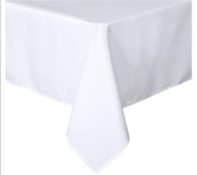 sancua Rectangle Tablecloth, 60 x 84 Inch, White
Stain and Wrinkle Resistant, Washable Polyester Cloth, Decorative Fabric Cover, For Dining Tables, Bu