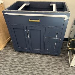 35” Bathroom Vanity Cabinet Only In Blue