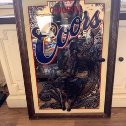 Rare Coors Bull rider Cowboy Mirror