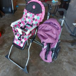 High Chair And Stroller 