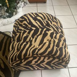 Zebra Rug And Ottoman 