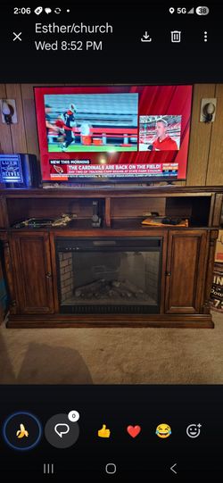Entertainment center with fire place