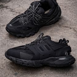 Balenciaga LED Track Trainer Low Top Chunky Sneakers Black US 8-9