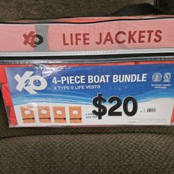 Brand New 4 PC Boat Bundle Life Jackets