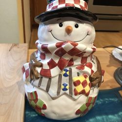 Vintage Snowman Cookie Jar
