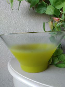 Blendo Bowl Gold Rim Vintage 1960's Frosted