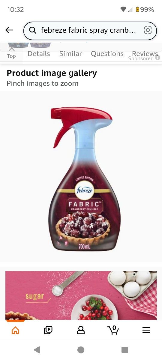 Freeze Fabric Air Freshener Large Size 23.6 Oz. Cranberry