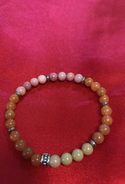 Moonstone , agate, rhodochrosite bracelet