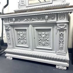 Antique French marbletop  Dresser / Chest plus mirror 