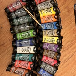 TBC The Best Crafts Acrylic Paint Set, 24 Vibrant Colors(12ml/0.4oz Tubes) Basic and Metallic Acrylic Paints for Artists, Ideal Acrylic Art Set for Ca