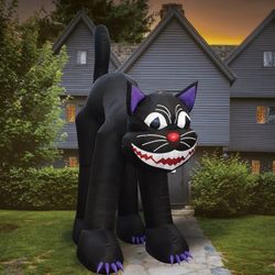 20ft Tall Inflatable Black Cat Halloween Yard Decorations 