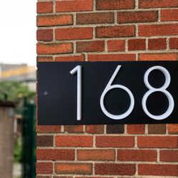 Personalized Address Plaque with Metal House Numbers for Outside-Display Your Address Numbers
