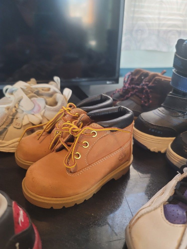Boy Jordan And Timberland Different Sizes
