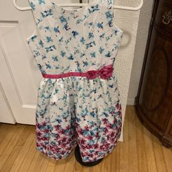 Dress up by Gymboree girls dress floral print magenta , purple, blue floral dress size 10  Worn once , the dress is with lining, chest size 30”