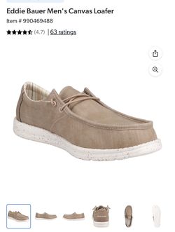 New Men’s Eddie Bauer canvas loafer shoes size 10
