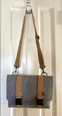 Grey Felt Messenger Bag