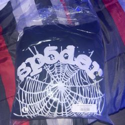 Sp5der OG Web Black Hoodie Size Large