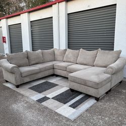 Beautiful Beige Sectional Couch Very Big And Comfy Delivery Available 