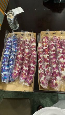 Fresh orchid double leis