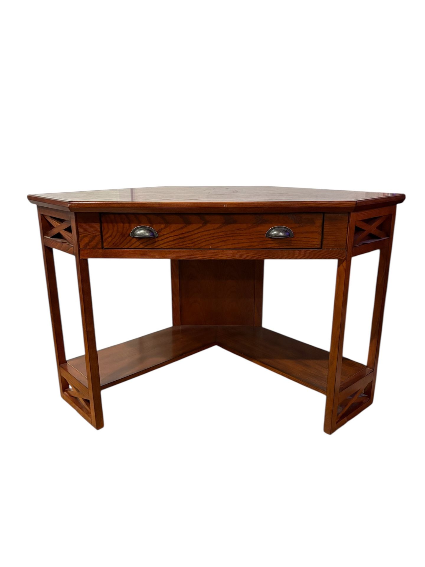 Leick Home Home Office 48-in Brown Traditional Poplar Computer desk Wood Furniture