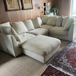 Large 5 Piece Sectional Sofa with Ottoman 