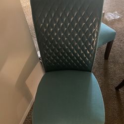 Turquoise And White Dining Set.