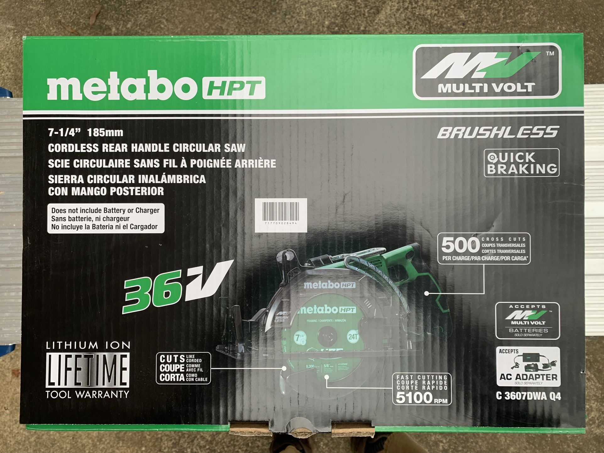 Metabo HPT 7.25” Rear-handle Saw [BARE Tool]