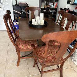 Classic Wooden Dining Table Set – Solid Wood