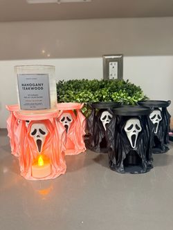 Scream ghost face mini Halloween candle holders