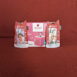 Pink Tonies Box +2 Audio Characters ( Dora The Explorer And The Little Red Riding Hood)