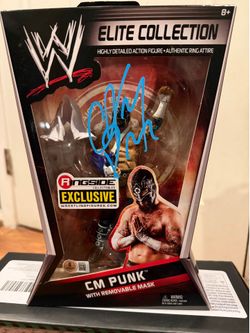 WWE cm Punk Elite Ringside Exclusive Straight Edge Society Ses Signed With Coa!