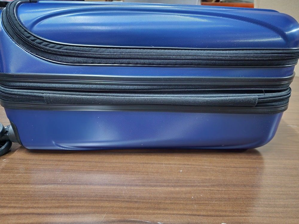 DELSEY Paris Titanium Hardside Expandable Luggage with Spinner Wheels, Midnight Blue, Carry-On 19 In