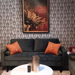 2 -  70" Velvet Square Arm Sofas