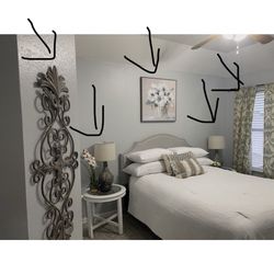 Bedroom Furniture & Decor Bundle – Lamps, Dresser, Wall Decor