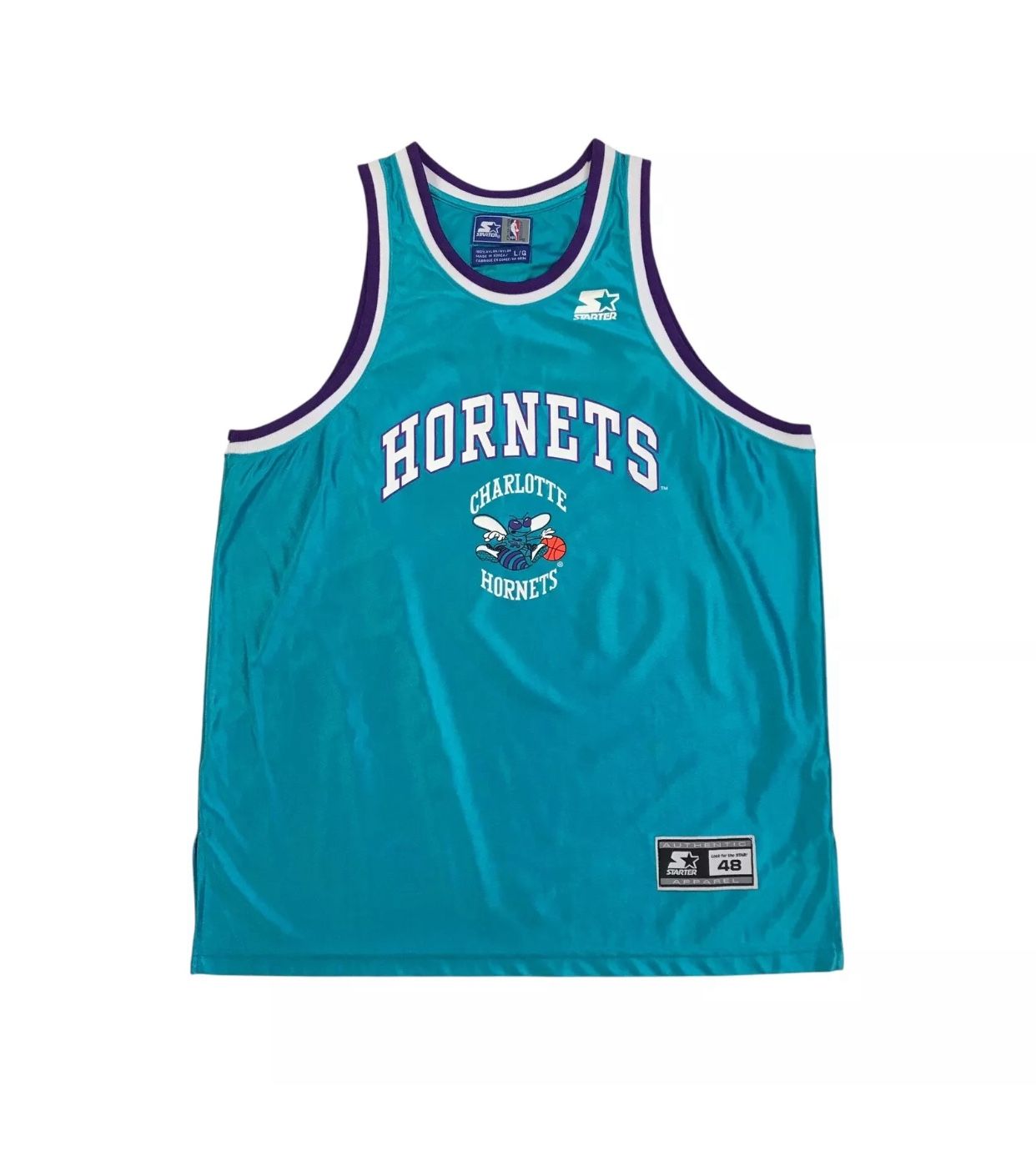 VINTAGE STARTER CHARLOTTE HORNETS JERSEY LARGE L MENS TANK TOP SHIRT LAMELO 90s