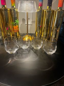 Au Vodka Diamond cut glasses