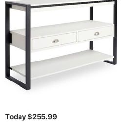 Abbyson Carolina, White Black Console