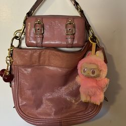 Pink Vintage y2k Coach Shoulder Bag and wallet $120