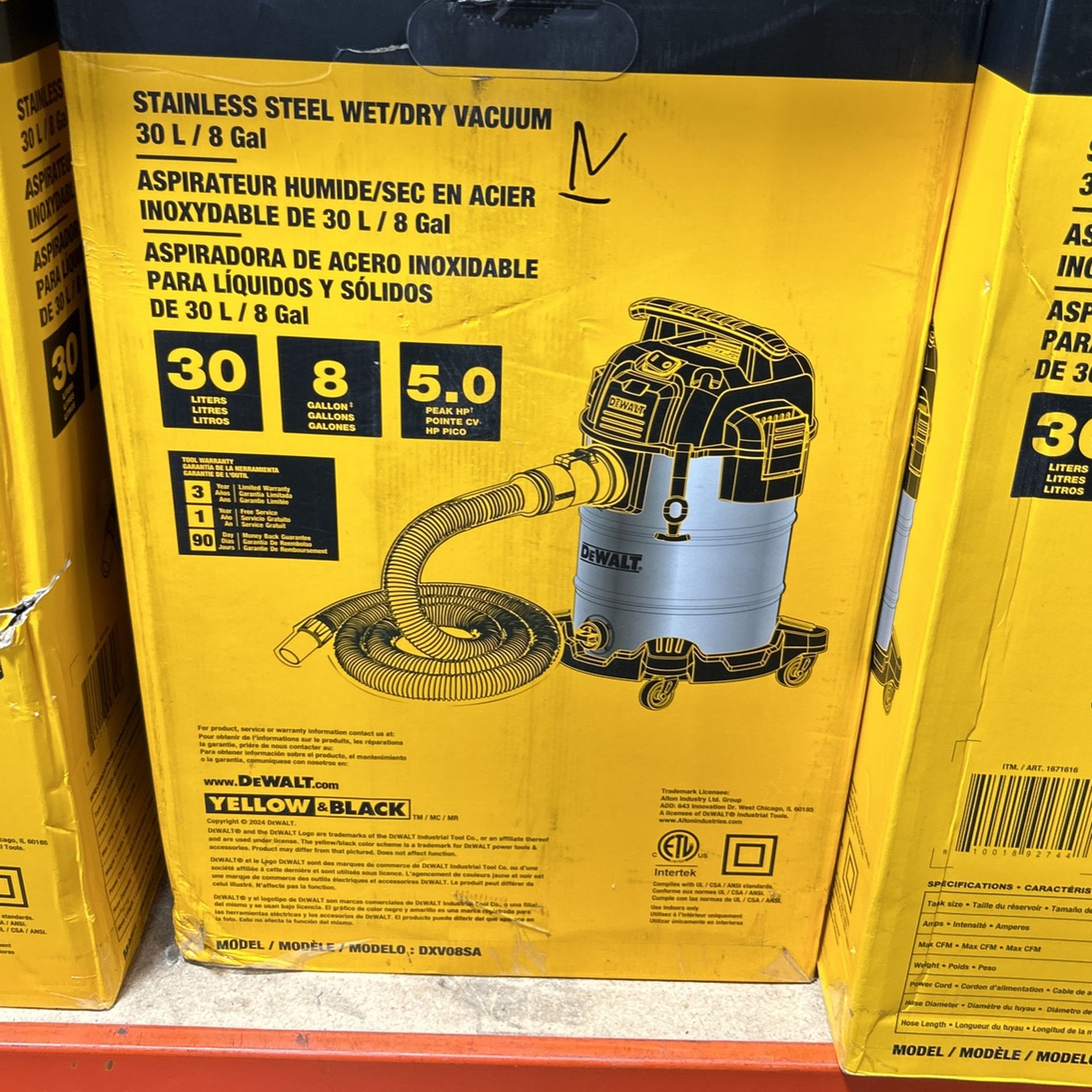 DEWALT 8 Gallon Wet/Dry Vacuum DXV08SA Shop Vac 5.0 HP
