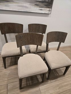 Farm House Cotton and Solid Wood Chairs