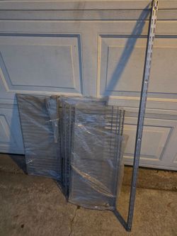 SuperSlide 6 pieces 26 in. L x 12 in. D gray Wire Closet Shelf. All shown in pictures. New in great new condition.