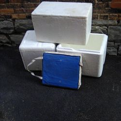 Styrofoam Coolers And Boat Cushion Pfd