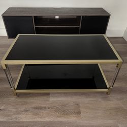 Black/gold Glass Coffee Table 