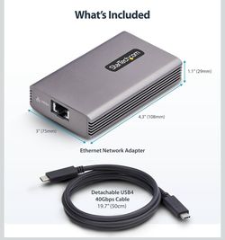 StarTech 10Gb Ethernet Adapter USB4 / Thunderbolt (Mac & Windows)