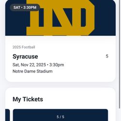 Notre Dame Vs Syracuse Tickets 