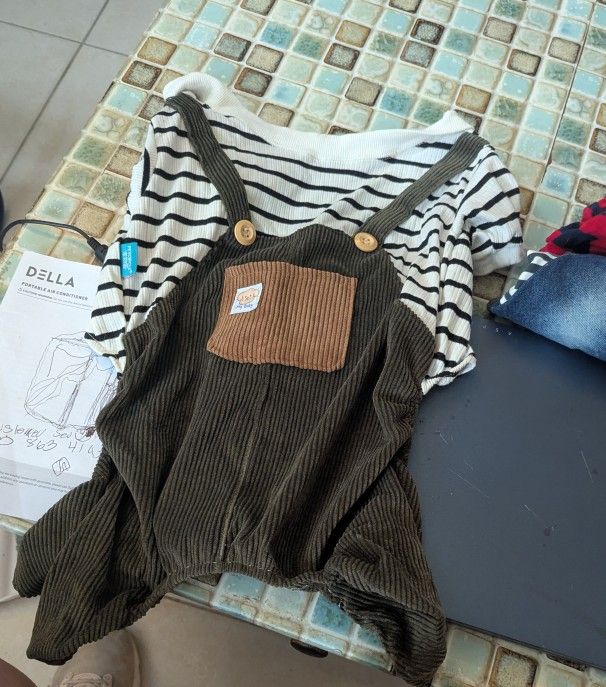 Small to medium dog Overall with shirt