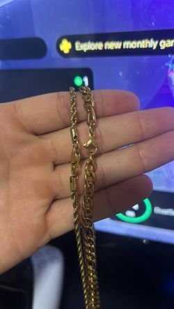 2 gold plated chains